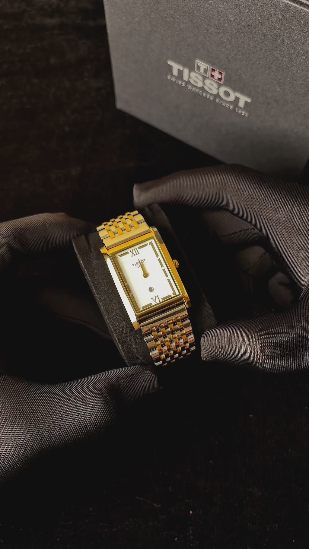 TISSOT 1853 T-CLASSIC HERITAGE RECTANGULAR STYLE 2TON-GOLD-HOLD
