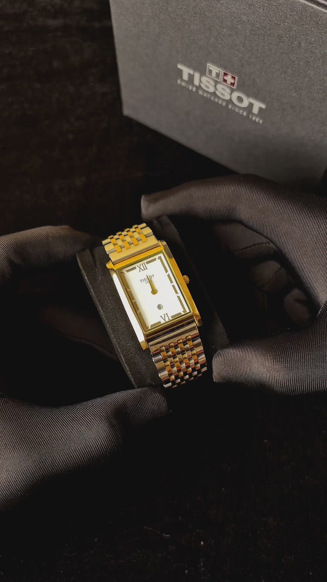 TISSOT 1853 T-CLASSIC HERITAGE RECTANGULAR STYLE 2TON-GOLD-HOLD