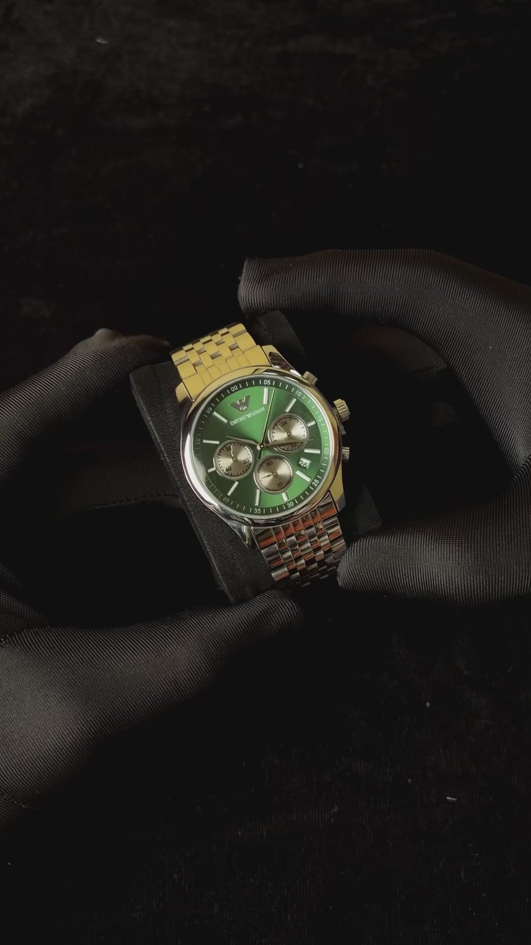 EMPORIO ARMANI AR11581 CHRONOGRAPH SILVER-GREEN