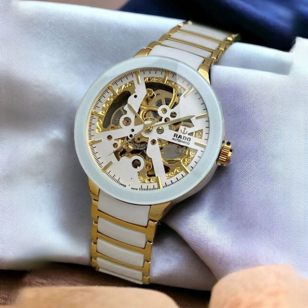 RADO CENTRIX GOLD WHITE AUTOMATIC OPEN HEART
