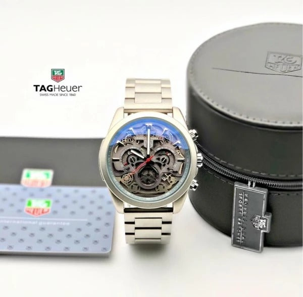 TAG HEUER CR7 DIAGNO GREY CHRONOGRAPH WATCH WITH METAL BELT