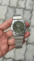 OMEGA CO-AXIAL CHRONOMETER SILVER GREEN