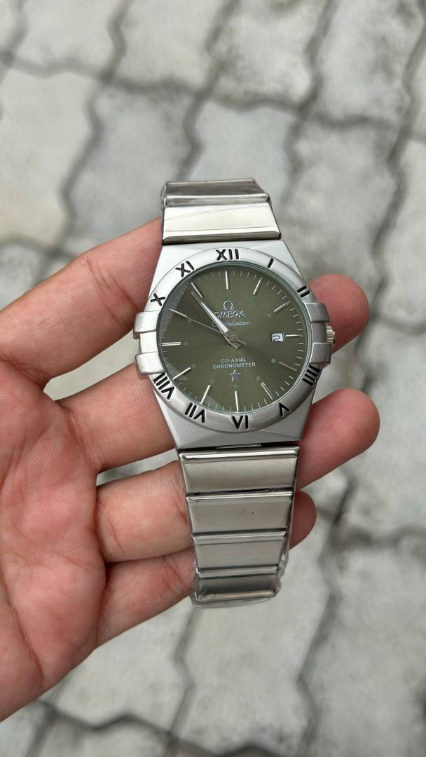 OMEGA CO-AXIAL CHRONOMETER SILVER GREEN