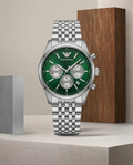 EMPORIO ARMANI AR11581 CHRONOGRAPH SILVER-GREEN