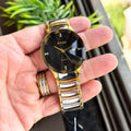 RADO QUARTZ SILVER GOLD WITH BLACK DIAL