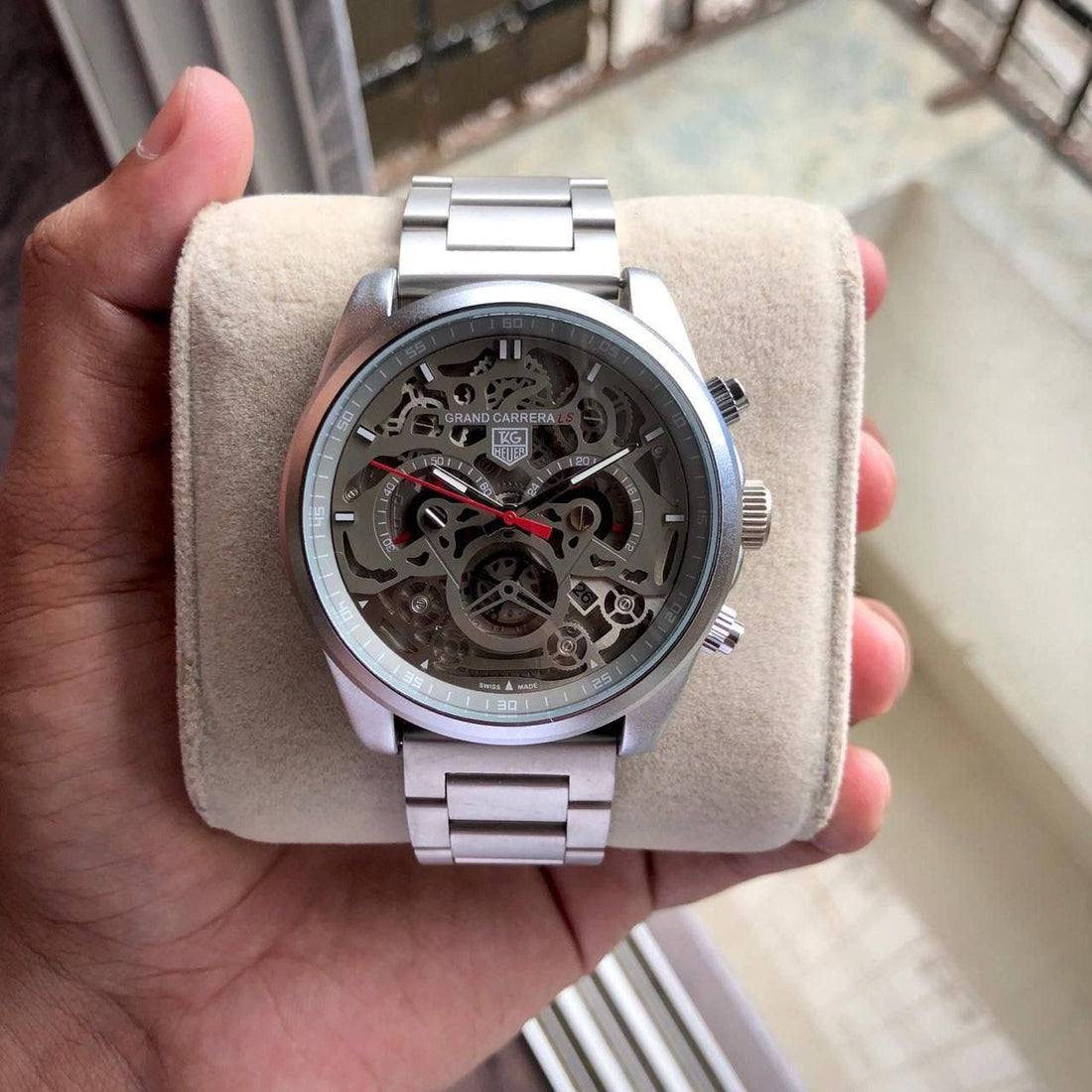 TAG HEUER CR7 DIAGNO GREY CHRONOGRAPH WATCH WITH METAL BELT