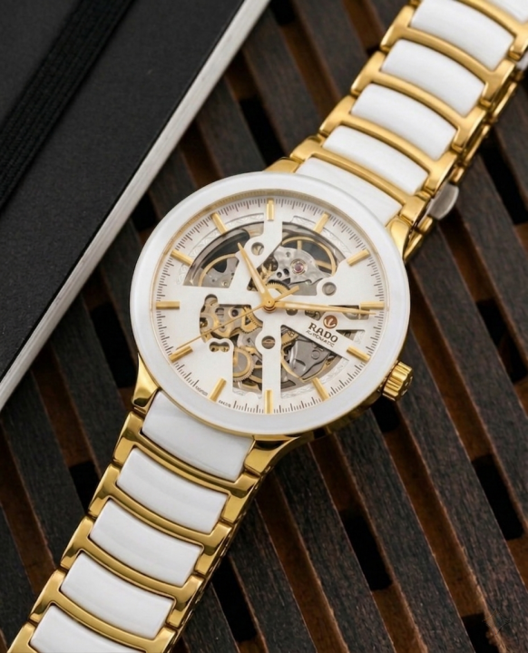 RADO CENTRIX GOLD WHITE AUTOMATIC OPEN HEART