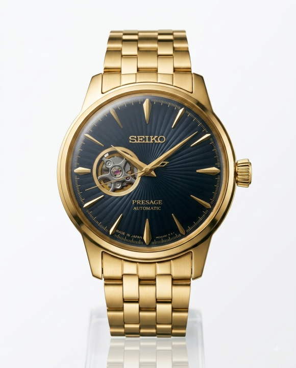 SEIKO PRESAGE GOLD BLACK DAIL
