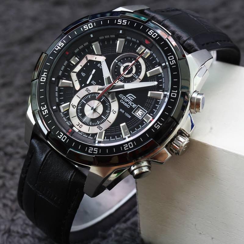 EDIFICE CASIO CHRONOGRAPH WATCH (LEATHER BELT)