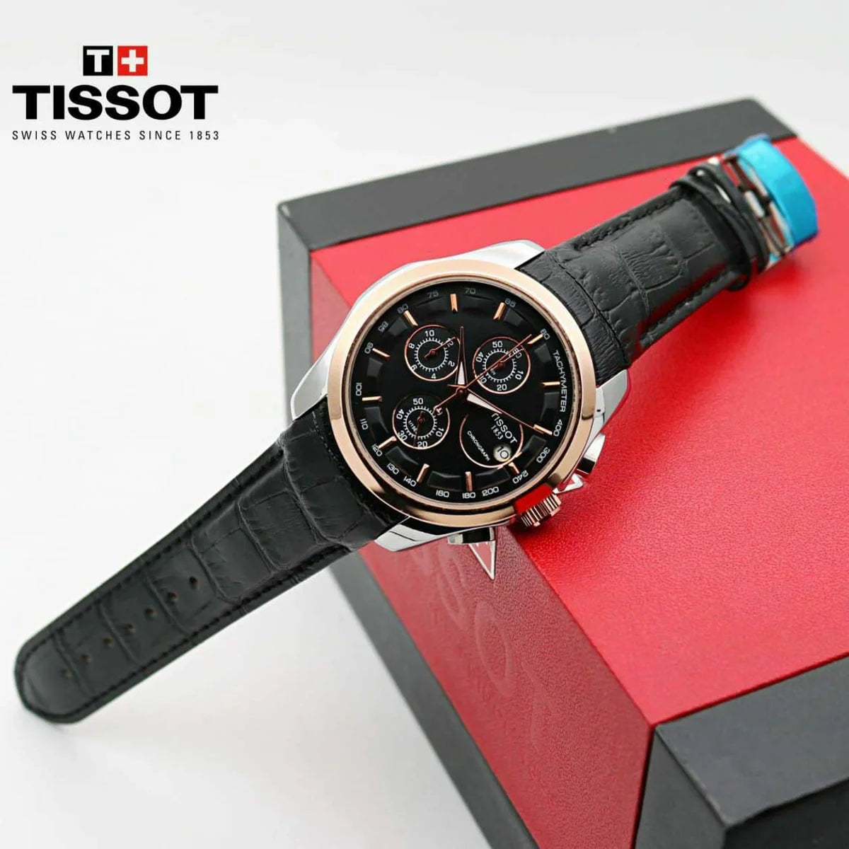 TISSOT 1853 CHRONOGRAPH LEATHER BELT (BLACK COPPER)