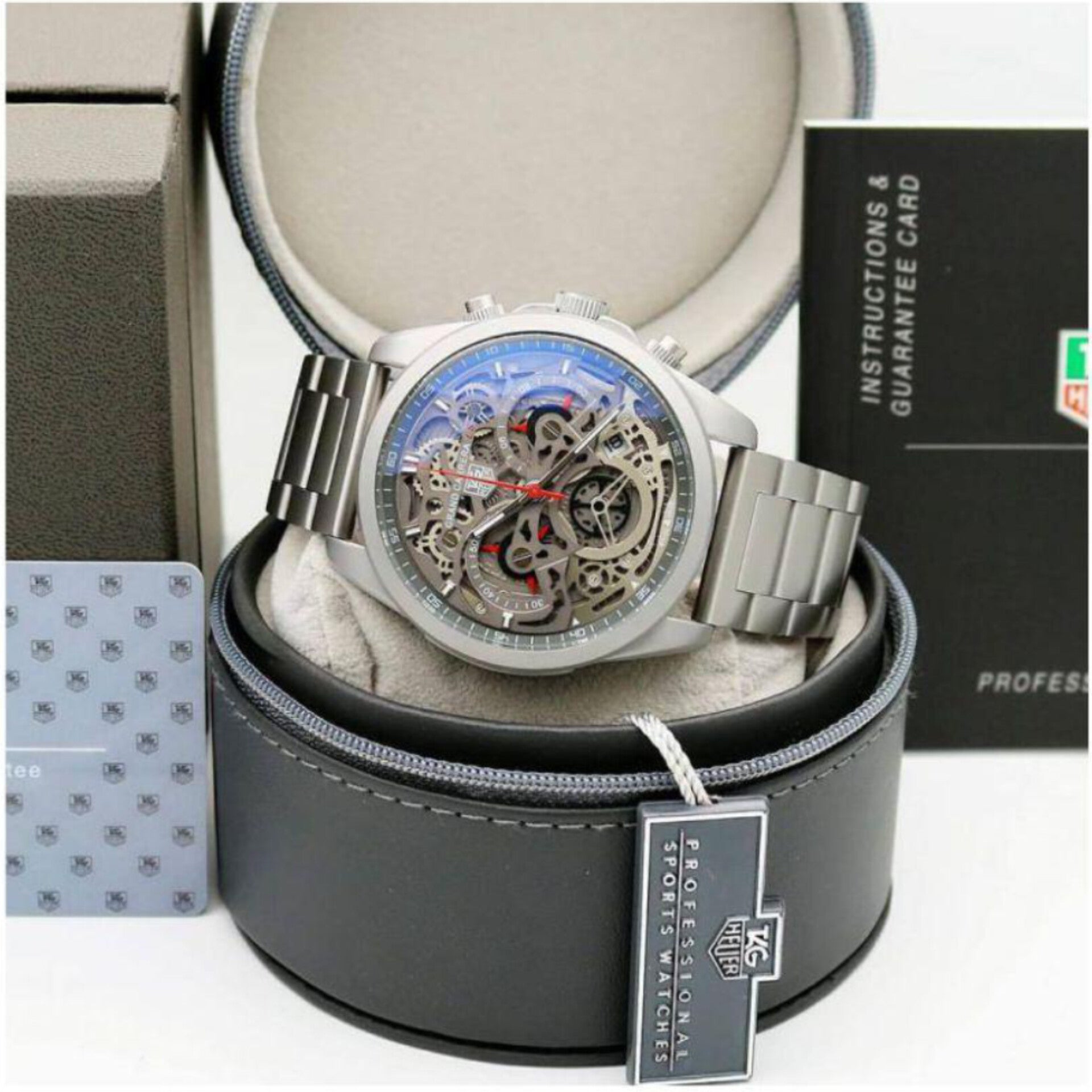 TAG HEUER CR7 DIAGNO GREY CHRONOGRAPH WATCH WITH METAL BELT