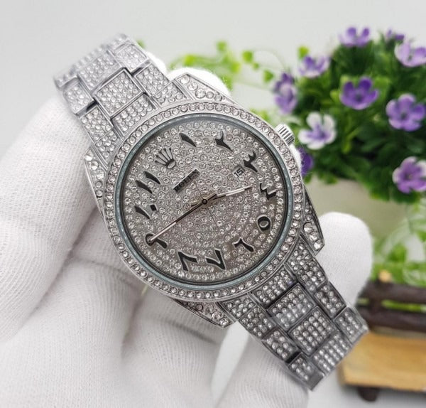 ROLEX ARABIC DIAMOND SILVER