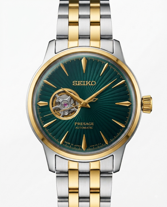 SEIKO PRESAGE TWO TONE GOLD GREEN DAIL