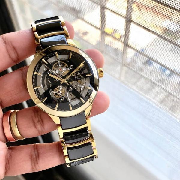 RADO CENTRIX GOLD BLACK  AUTOMATIC OPEN HEART