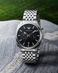 EMPORIO ARMANI CARLO CHRONOGRAPH SILVER BLACK WATCH AR11725