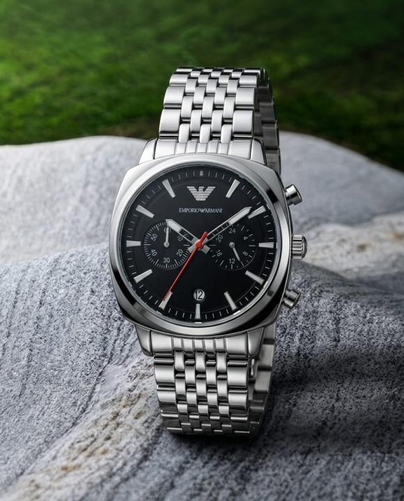 EMPORIO ARMANI CARLO CHRONOGRAPH SILVER BLACK WATCH AR11725
