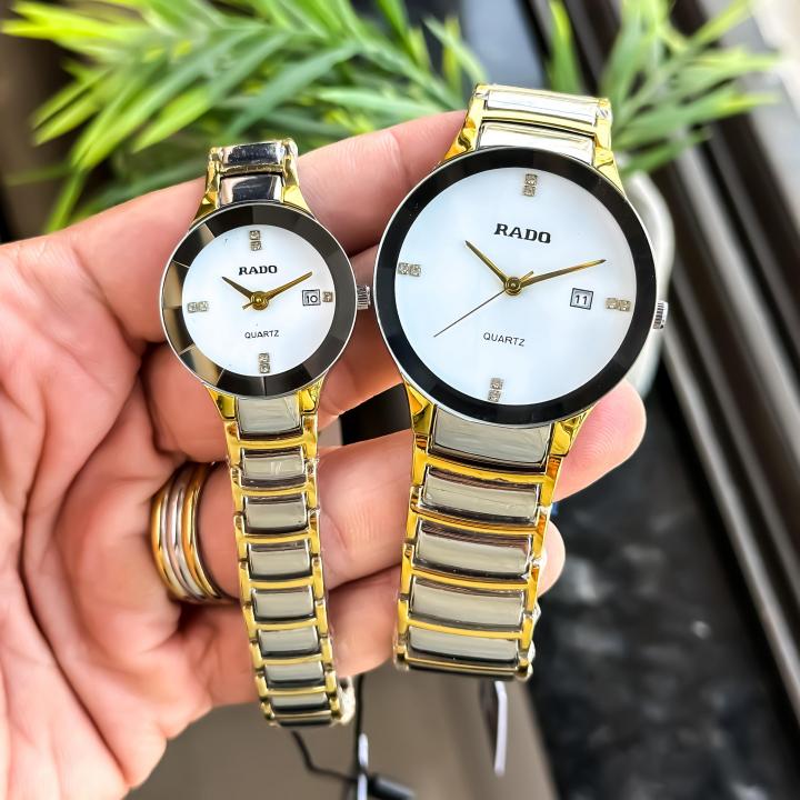 RADO COUPLE SILVER GOLD WHITE