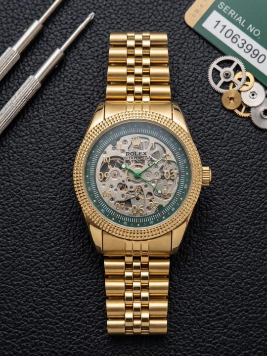 ROLEX PAGANI SKELETON AUTOMATIC GOLD GREEN