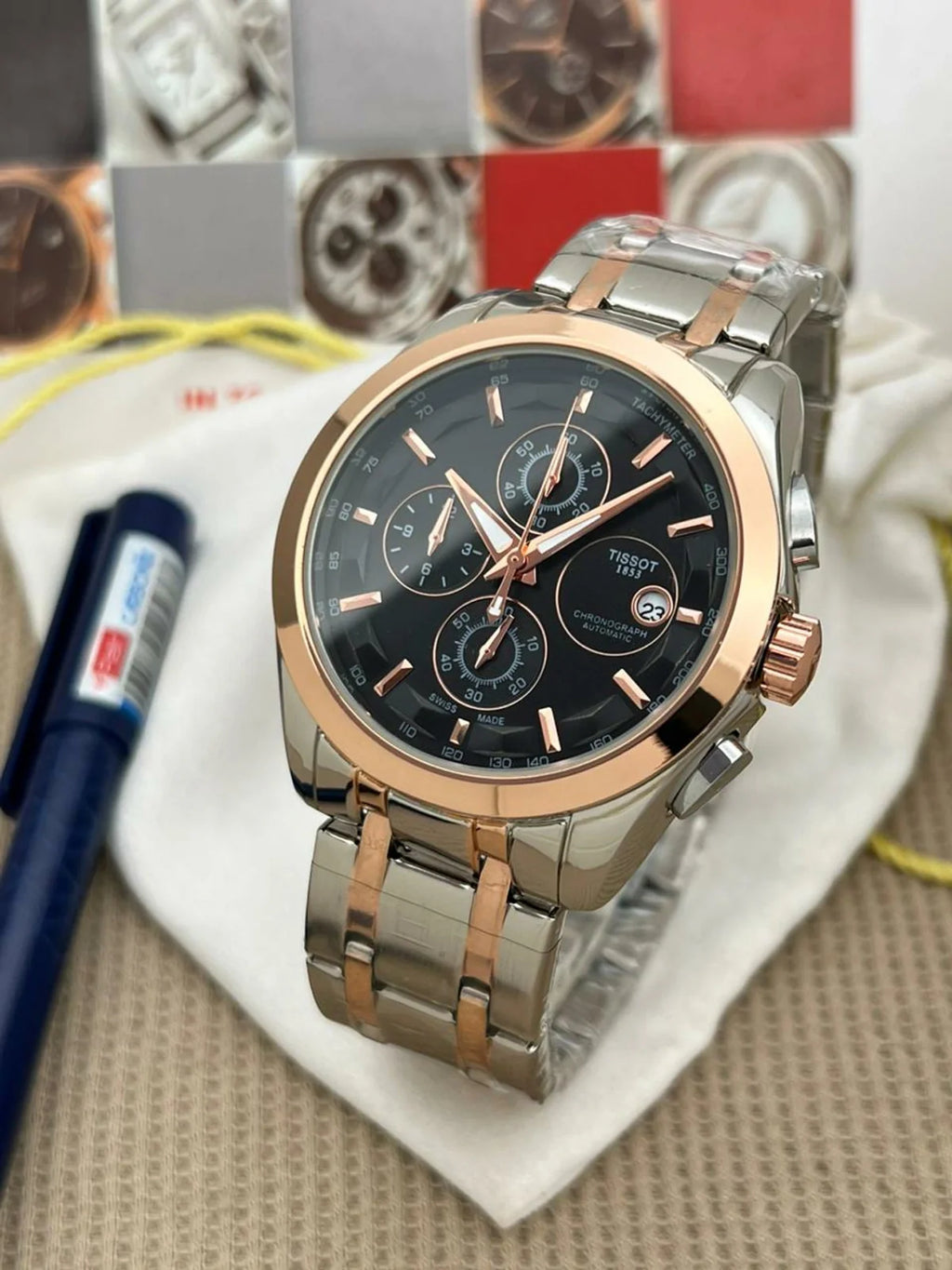 TISSOT 1853 CHRONOGRAPH WATCH (DUAL TONE BLACK)