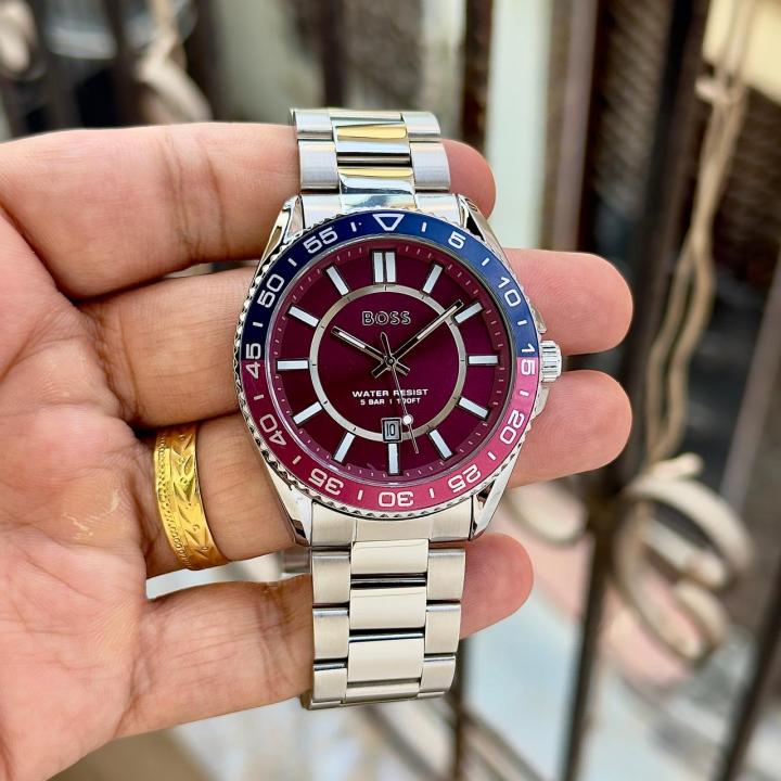 HUGOBOSS ANALOGS SILVER RED