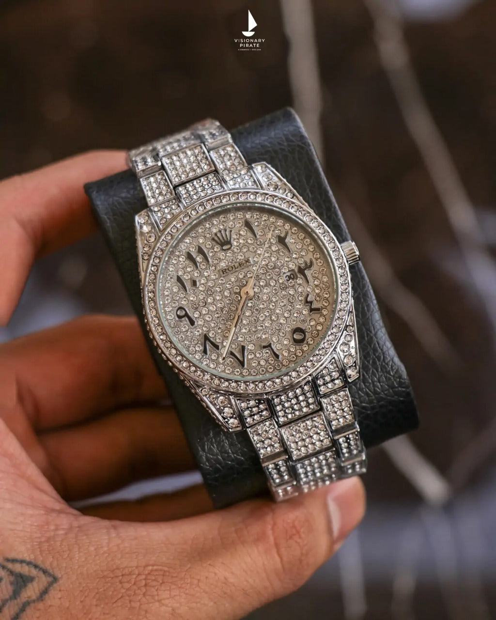ROLEX ARABIC DIAMOND SILVER