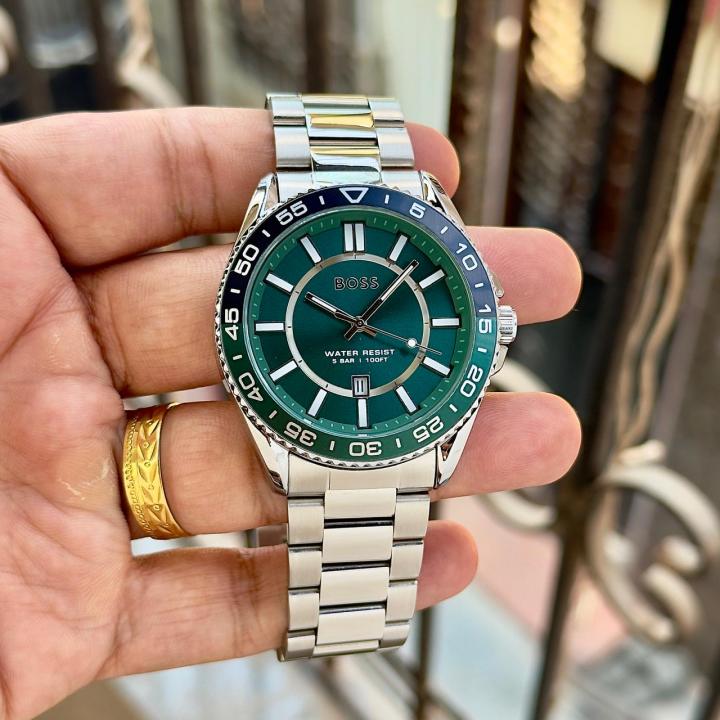 HUGOBOSS ANALOGS SILVER GREEN