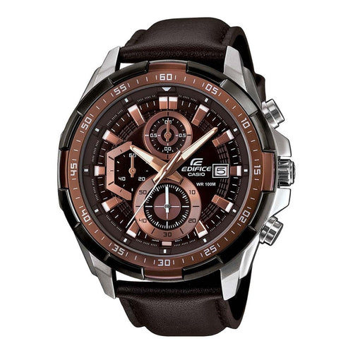 EDIFICE CASIO CHRONOGRAPH WATCH (LEATHER BELT)