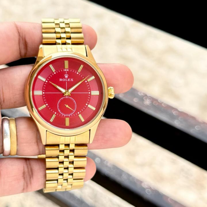 ROLEX GOLD TONE STAINLESS STEEL WATCH