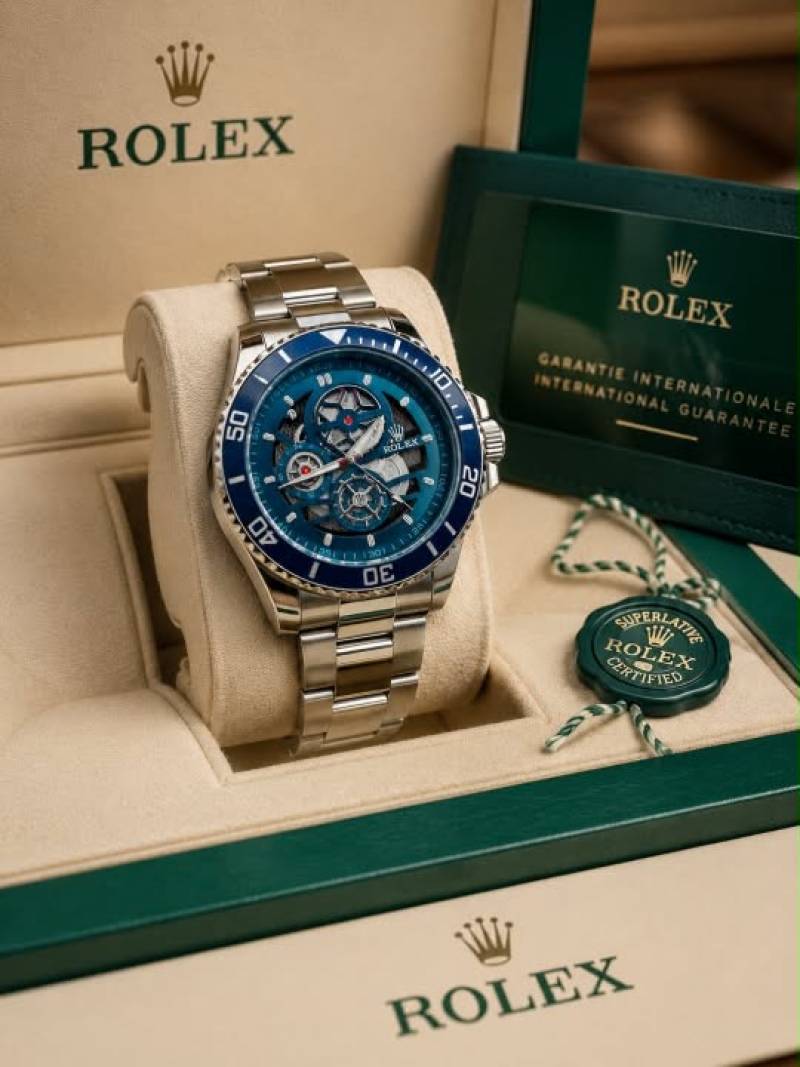 ROLEX SKELETON QUARTZ BLUE DIAL
