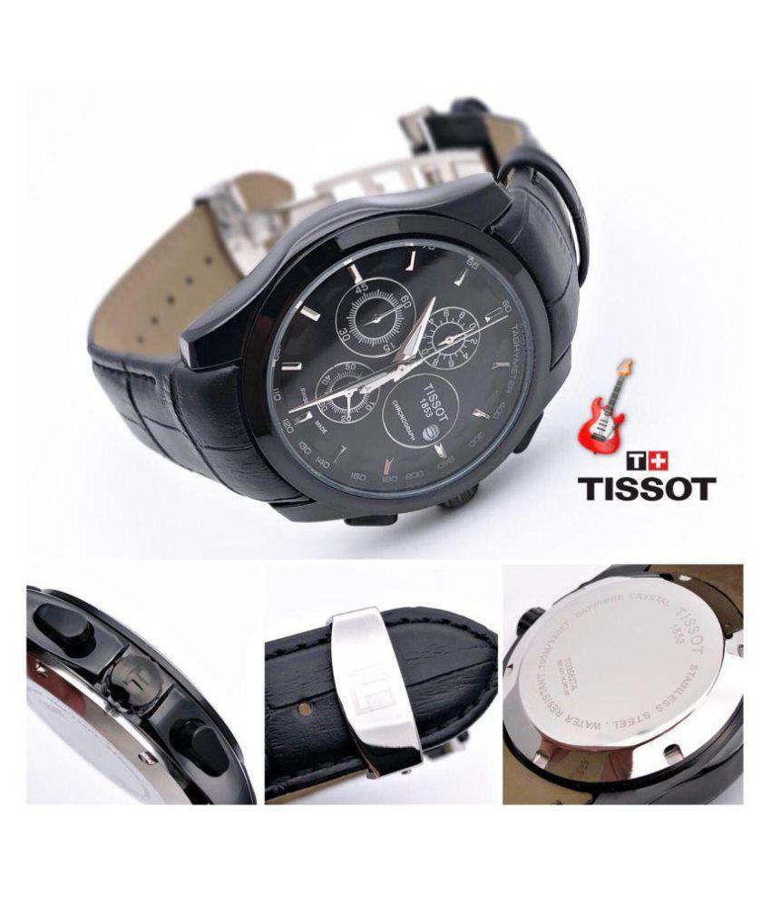 TISSOT 1853 CHRONOGRAPH LEATHER BELT (FULL BLACK)