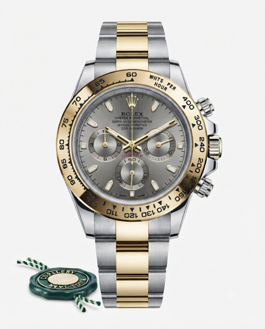 ROLEX DAYTONA CHRONOGRAPH TWO TONE GOLD GREY DIAL