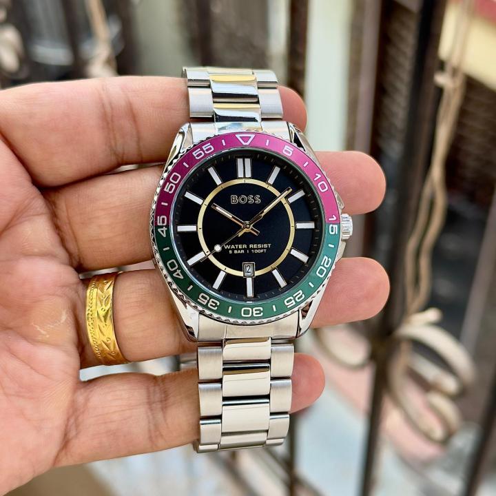 HUGOBOSS ANALOGS SILVER BLACK